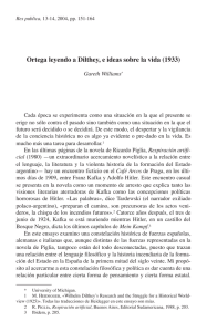 Ortega leyendo a Dilthey, e ideas sobre la vida (1933)