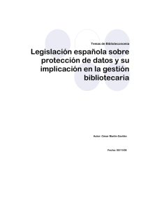 Legislación española sobre protección de datos y - E