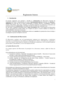 Reglamento interno - Observatorio Nacional de la Degradación de