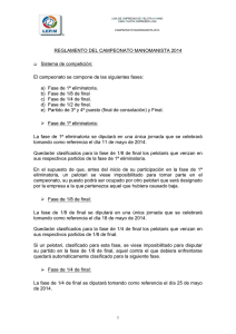 Reglamento del campeonato Manomanista 2014