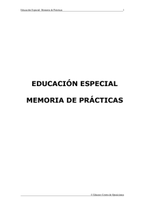 educación especial memoria de prácticas