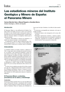 Las estadísticas mineras del Instituto Geológico y Minero de España