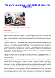 Paz para Colombia ¿Qué pinta el gobierno español?