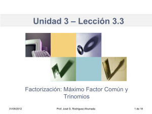 PowerPoint Presentation - Factorización del Máximo Factor Común