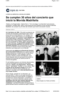 Se cumplen 30 años del concierto que inició la Movida Madrileña