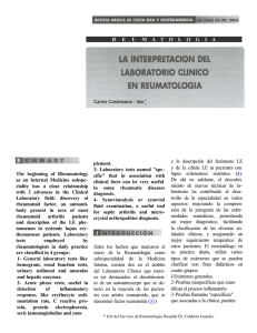 Interpretación del laboratorio clínico en reumatología