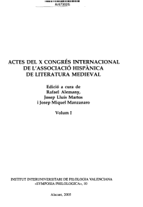 actes del x congres internacional de l`associació hispánica de