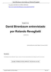 David Birenbaum entrevistado por Rolando Revagliatti