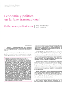 Economía y política en la fase transnacional. Reflexiones preliminares