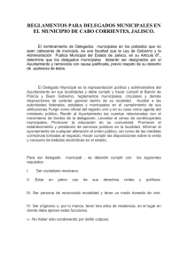 reglamentos para delegados municipales en el municipio de cabo