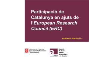 Participació de Catalunya en ajuts de l`European Research Council