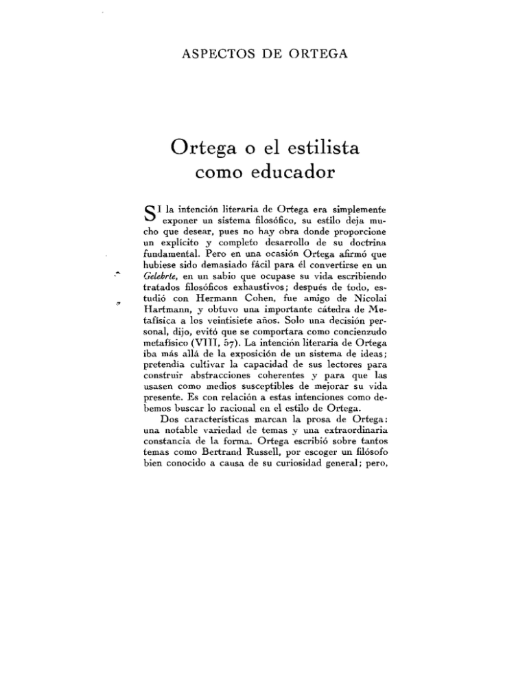 Ortega O El Estilista Como Educador