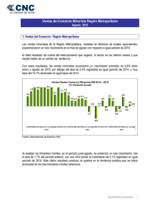 Ventas del Comercio Minorista Región Metropolitana