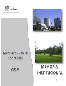 Memoria Institucional 2014 - Municipalidad de San Isidro