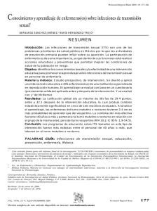 Conocimiento y aprendizaje de enfermeras(os) sobre infecciones