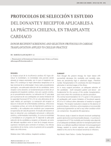 protocolos de selección y estudio del donante y receptor aplicables