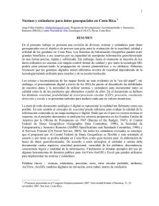 Normas y estándares para datos geoespaciales en Costa Rica.