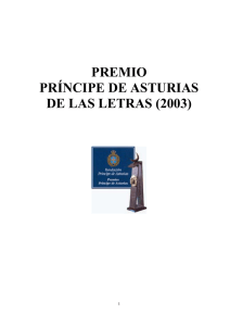 PREMIO PRÍNCIPE DE ASTURIAS DE LAS LETRAS (2003)