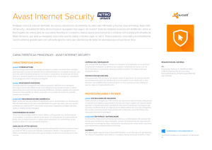 Hoja técnica de Avast Internet Security