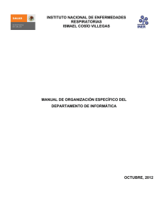 Departamento de Inform&aacute;tica - Instituto Nacional de Enfermedades