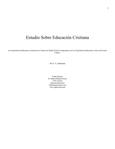 Estudio Sobre Educación Cristiana