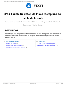 iPod Touch 4G Botón de Inicio reemplazo del cable de la cinta