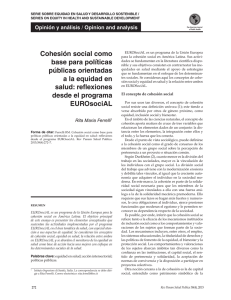 Cohesión social como base para políticas públicas orientadas a la