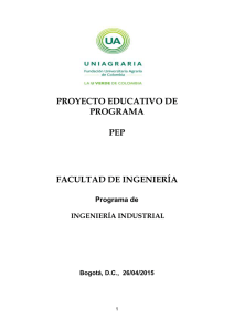 PROYECTO EDUCATIVO DE PROGRAMA PEP FACULTAD DE