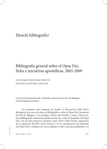 Bibliografía general sobre el Opus Dei, fieles e iniciativas