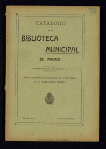 Catálogo de la Biblioteca Municipal de Madrid. Apéndice n. 5, 1923