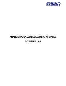 ANALISIS RAZONADO BESALCO S.A. Y FILIALES DICIEMBRE 2012