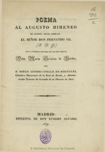 Poema al augusto himeneo de... don Fernando VII... con... doña