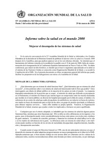 Informe sobre la salud en el mundo 2000