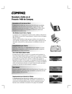 Novedad y Estilo en el Presario 1400 de Compaq