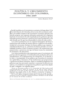 POLÍTICA Y CRECIMIENTO ECONÓMICO EN COLOMBIA, 1906-2009
