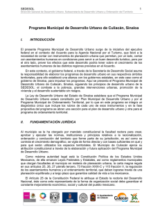 Programa Municipal de Desarrollo Urbano de Culiacán, Sinaloa