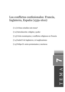 Los conflictos confesionales: Francia, Inglaterra, España