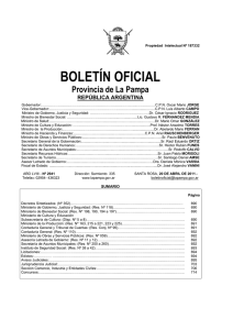 BOLETÍN OFICIAL - Gobierno de la Provincia de La Pampa