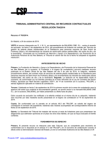 tribunal administrativo central de recursos contractuales resolución