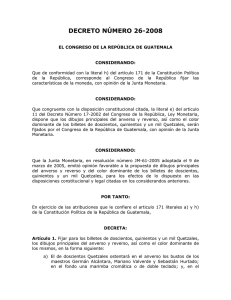 Decreto Número 26-2008 (fijación de dibujos principales y color
