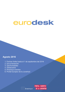 Boletín Eurodesk agosto 2016 - Biblioteca de la Universidad de