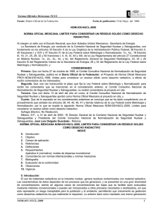 Normas Oficiales Mexicanas NUCL NOM-035-NUCL