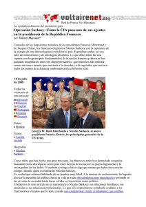 Operación Sarkozy: Cómo la CIA puso uno de sus agentes en la