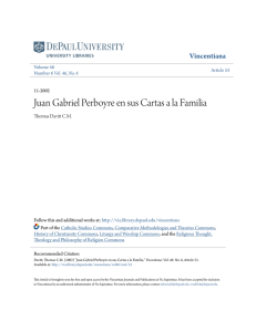 Juan Gabriel Perboyre en sus Cartas a la Familia