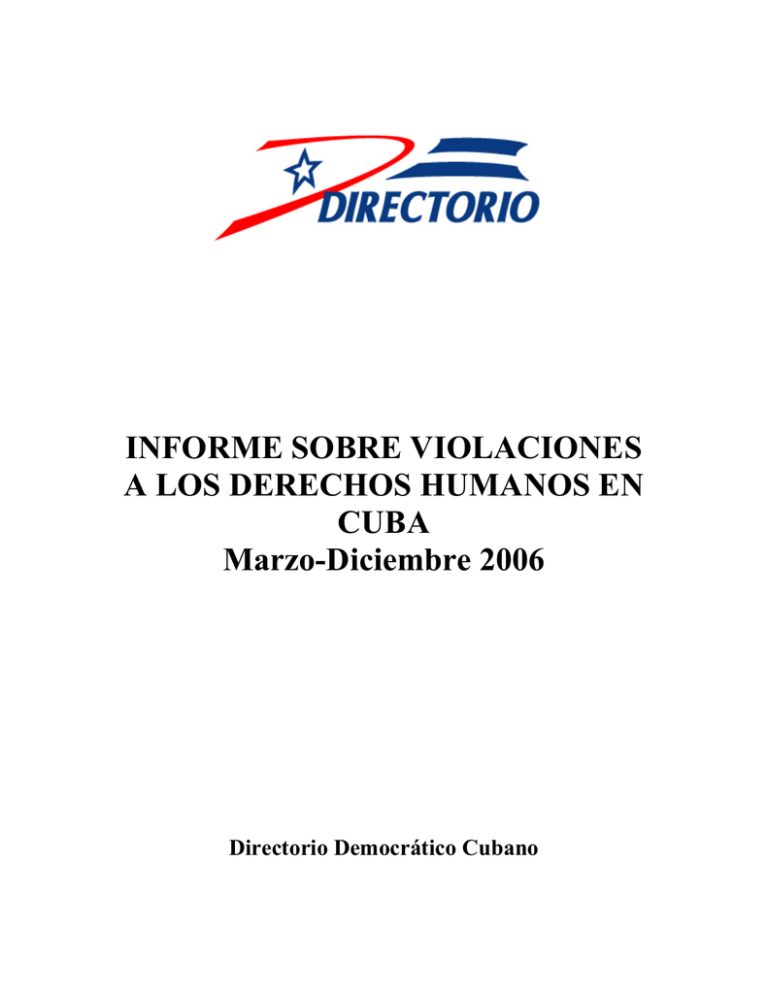 Informe Sobre Violaciones A Los Derechos Humanos En Cuba Marzo