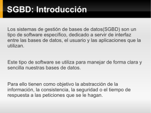 SGBD - Grupo de Procesamiento del Lenguaje y Sistemas de