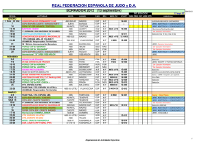 Calendario Oficial 2012 - Real Federación Española de Judo y