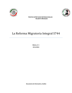 La Reforma Migratoria Integral S744. 25 de noviembre de 2013