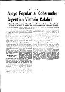 Apoyo Popular al Gobernador Argentino Victorio Calabro
