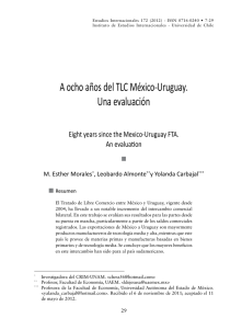 A ocho años del TLC México-Uruguay. Una evaluación